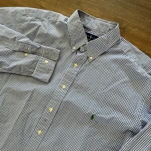 Ralph Lauren Men's L/S Button Down Blue White Plaid Sz XLT Preppy Casual